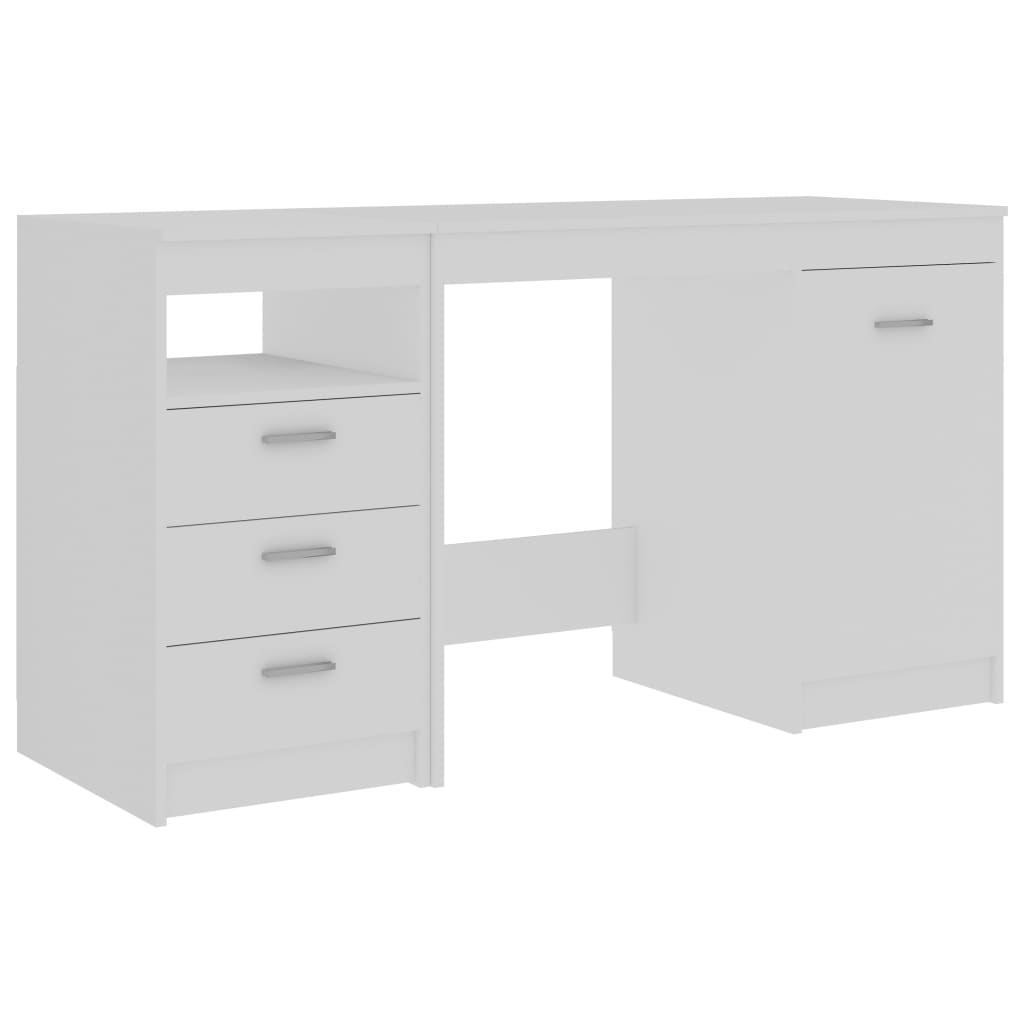 Desk White 140x50x76 cm Engineered Wood