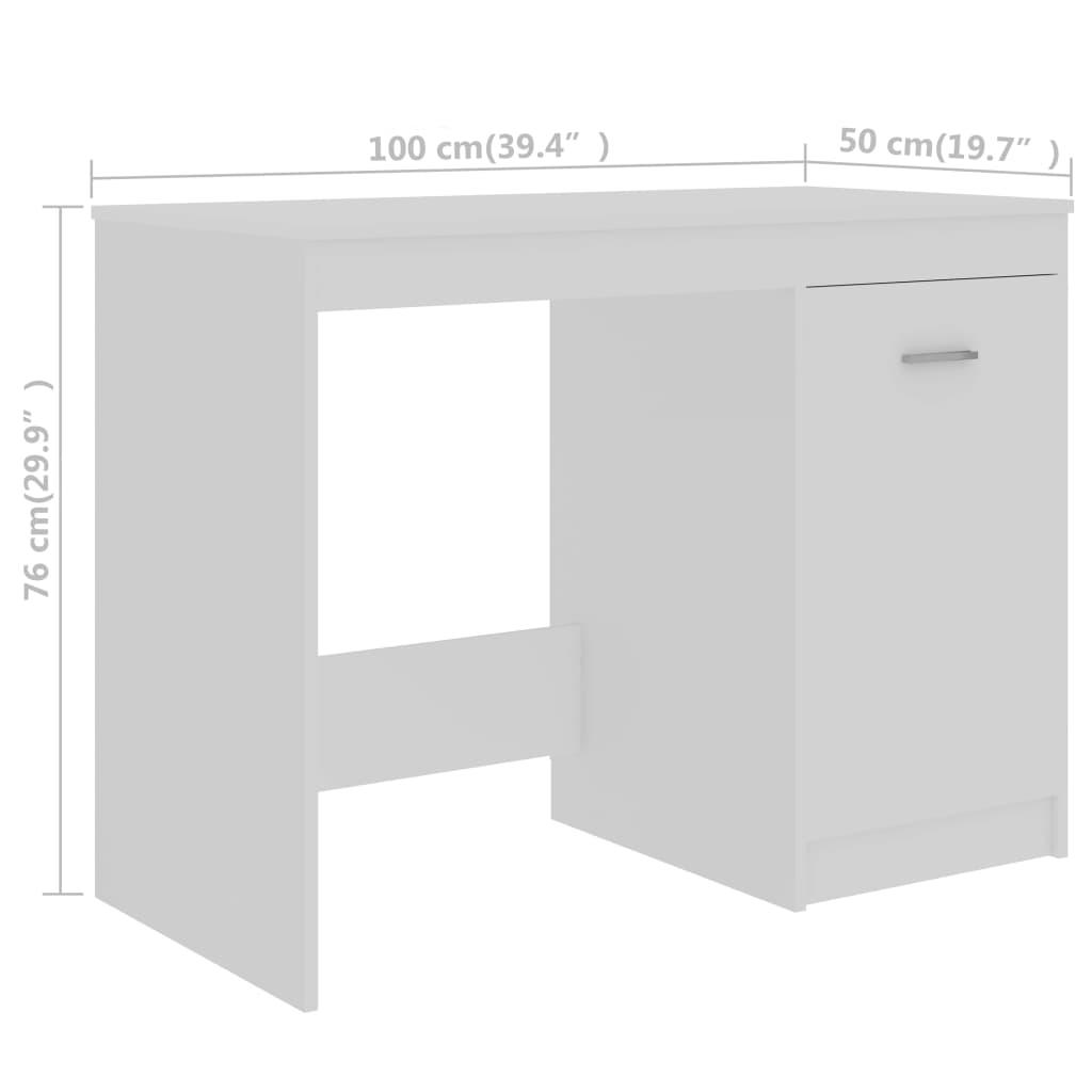 Desk White 140x50x76 cm Engineered Wood