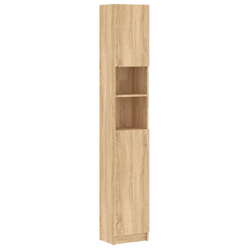 Bathroom Cabinet Sonoma Oak 32x25.5x190 cm Engineered Wood