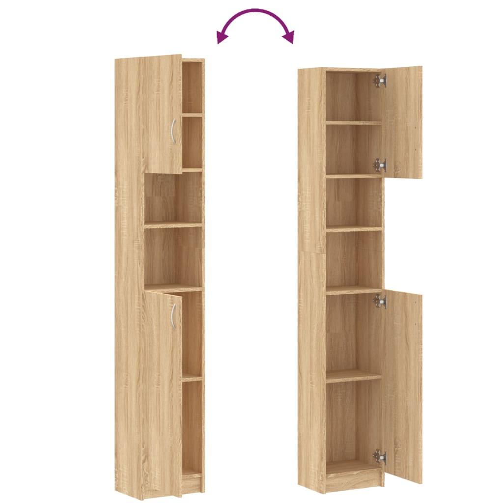 Bathroom Cabinet Sonoma Oak 32x25.5x190 cm Engineered Wood