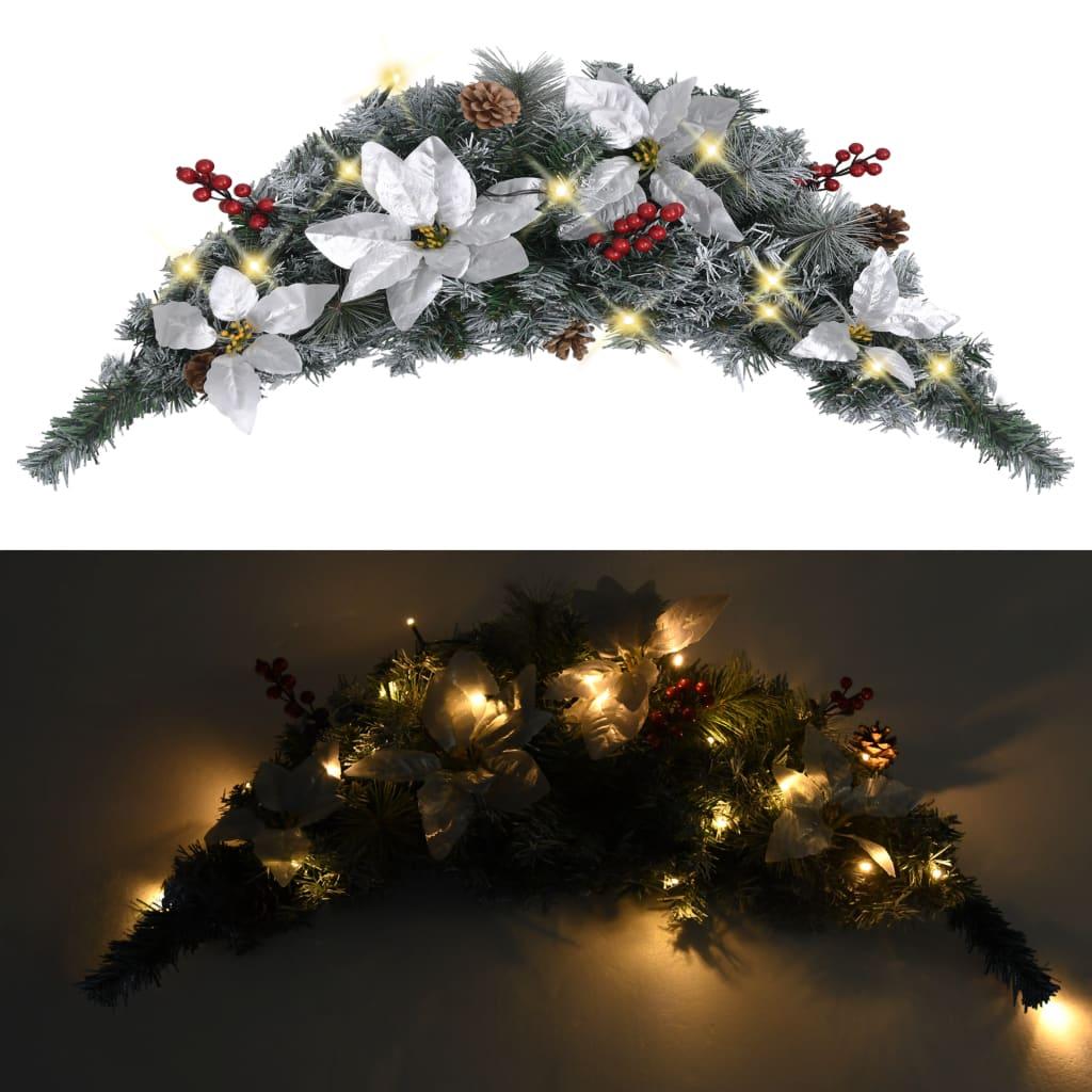 Christmas Arch with LED Lights Green 90 cm PVC