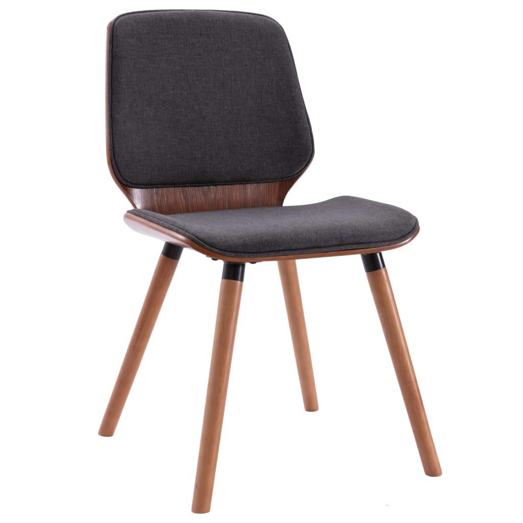 Dining Chairs 4 pcs Grey Fabric