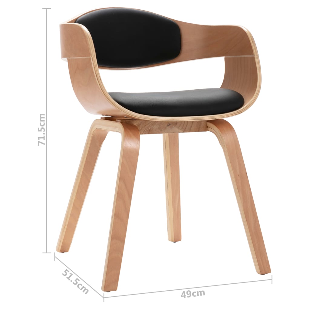 Dining Chairs 4 pcs Bent Wood and Faux Leather