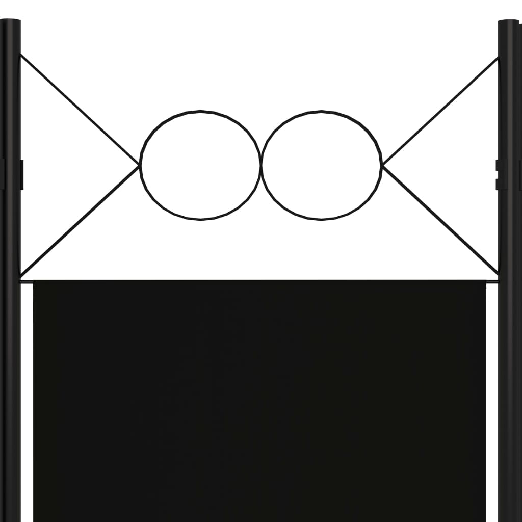 4-Panel Room Divider Black 160x180 cm
