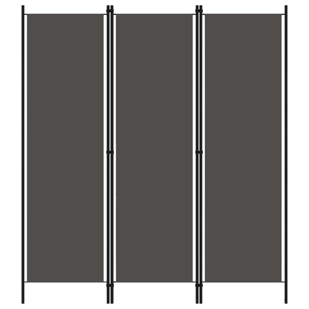 3-Panel Room Divider Anthracite 150x180 cm