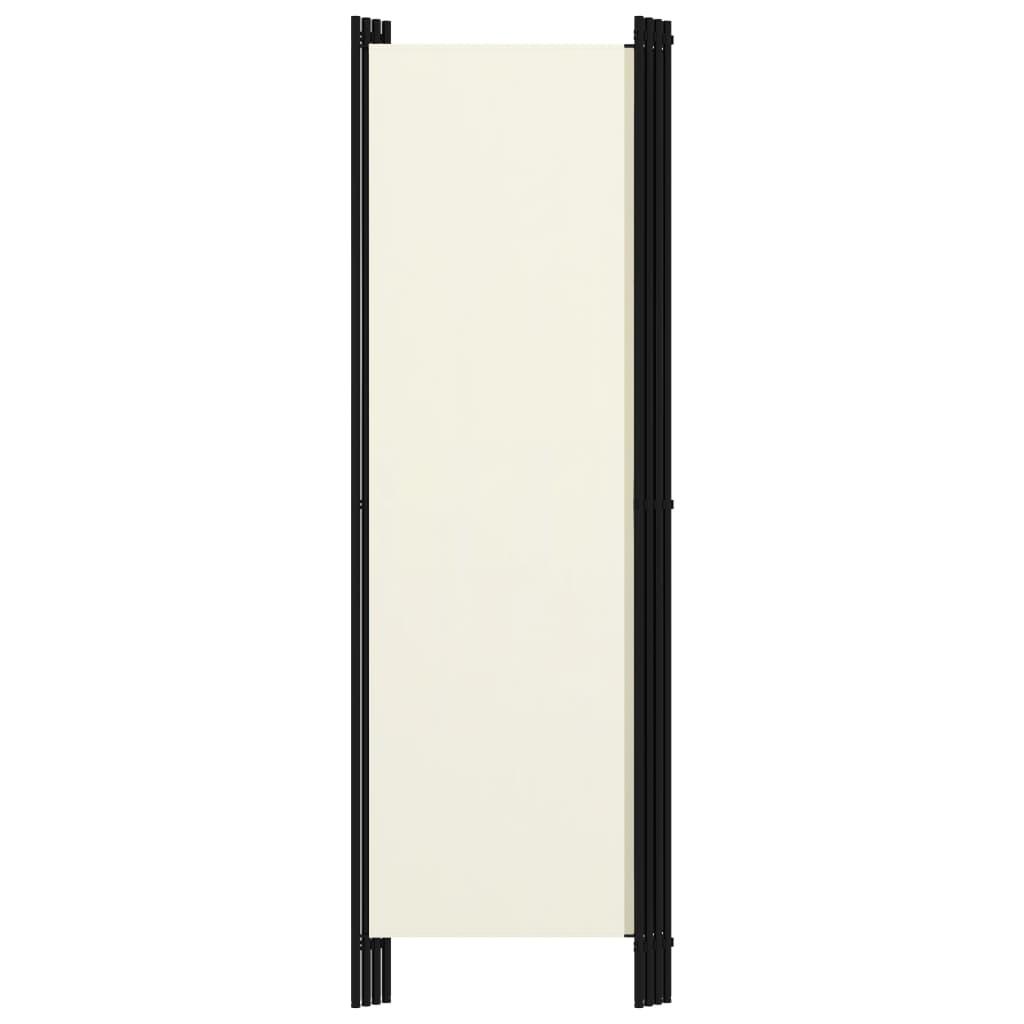 4-Panel Room Divider Cream White 200x180 cm