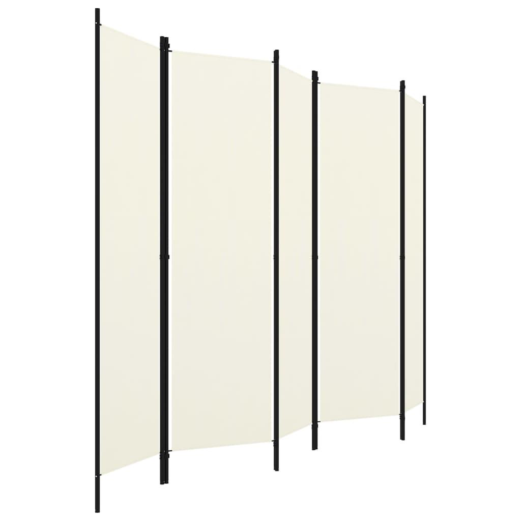 5-Panel Room Divider White 250x180 cm