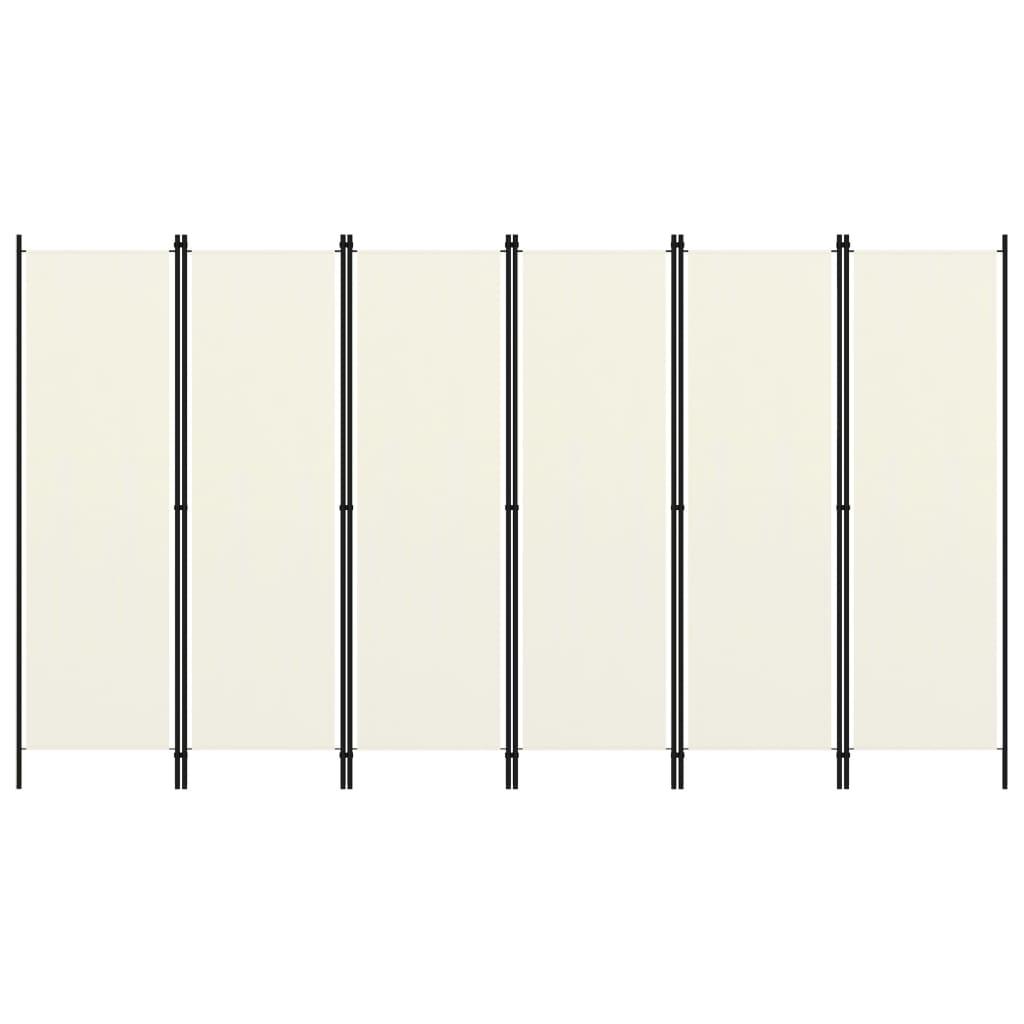 6-Panel Room Divider White 300x180 cm