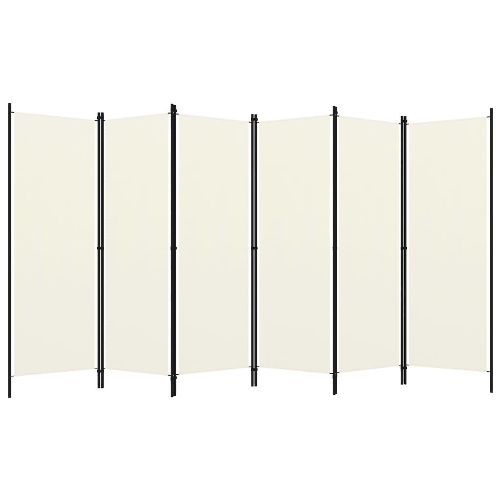 6-Panel Room Divider White 300x180 cm