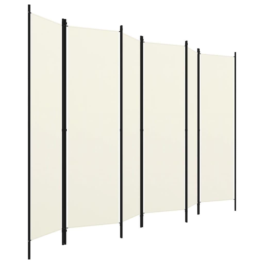 6-Panel Room Divider White 300x180 cm