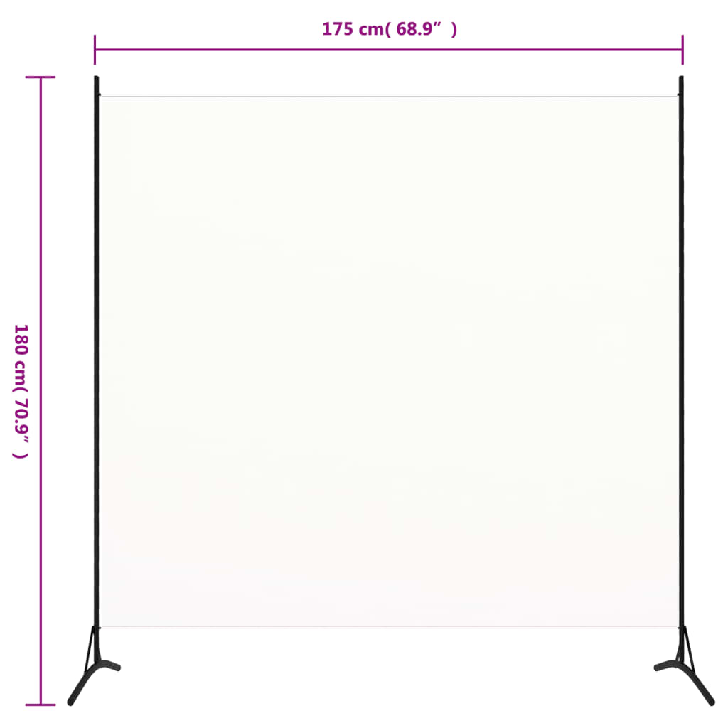 Room Divider White 175x180 cm Fabric