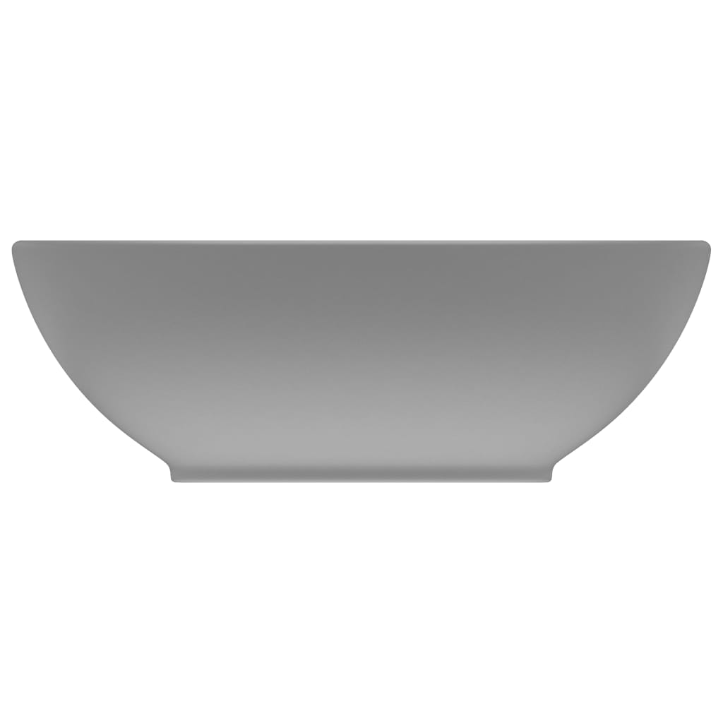 Luxury Basin Oval-shaped Matt Light Grey 40x33 cm Ceramic