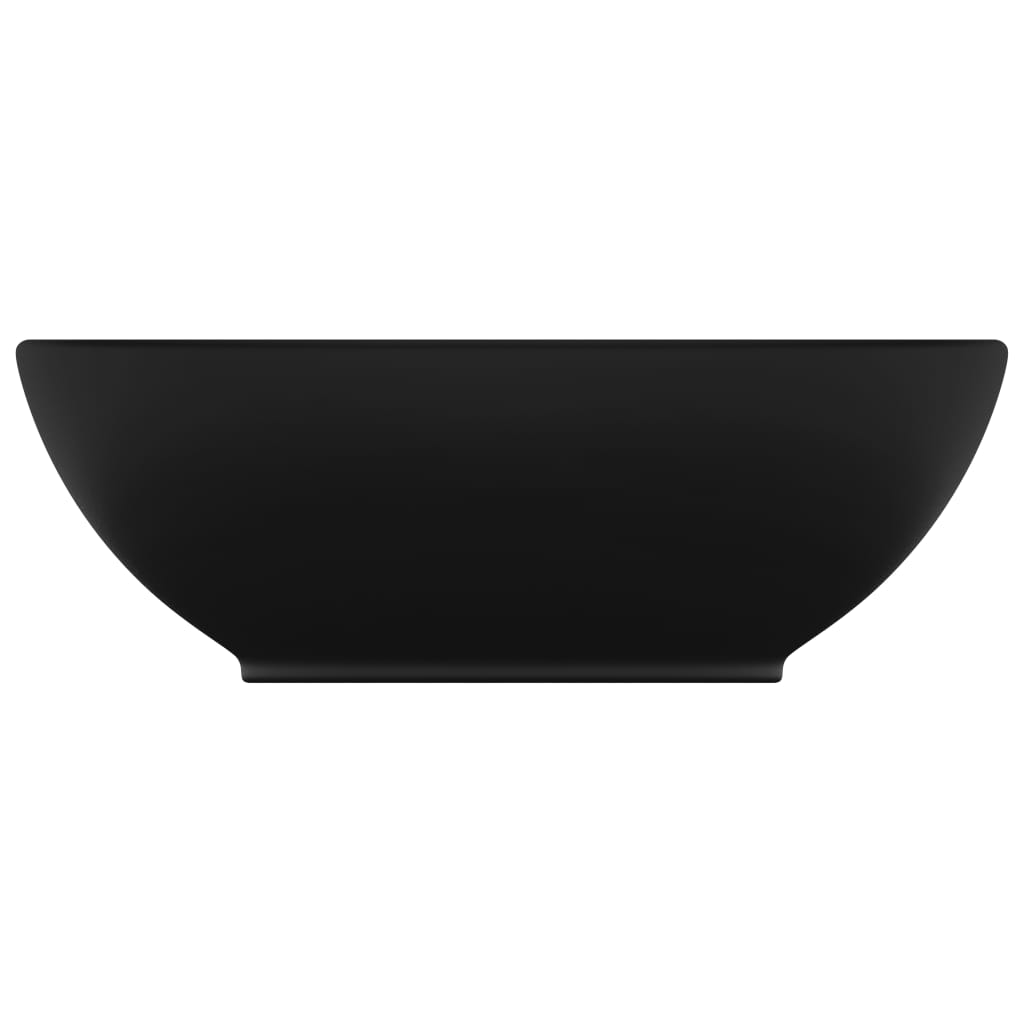 Luxury Basin Oval-shaped Matt Black 40x33 cm Ceramic