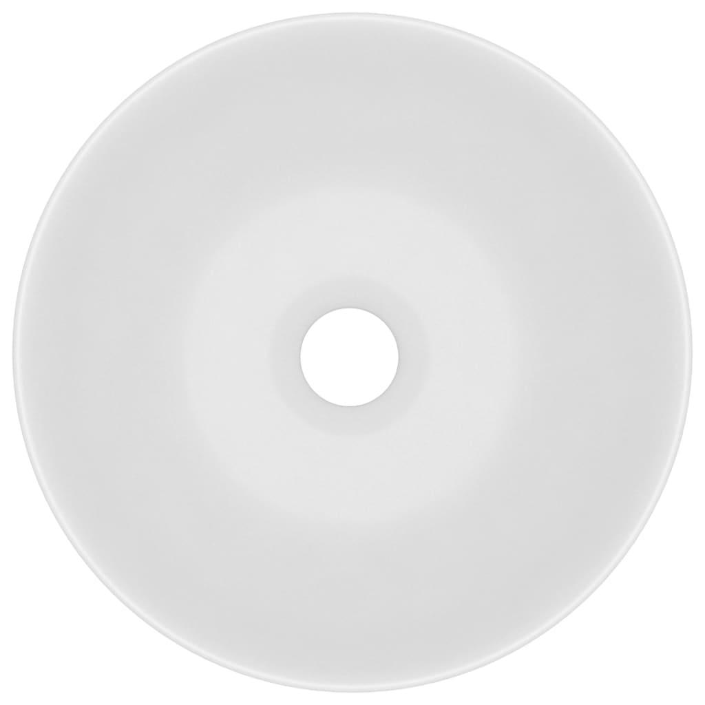 Bathroom Sink Ceramic Matt White Round