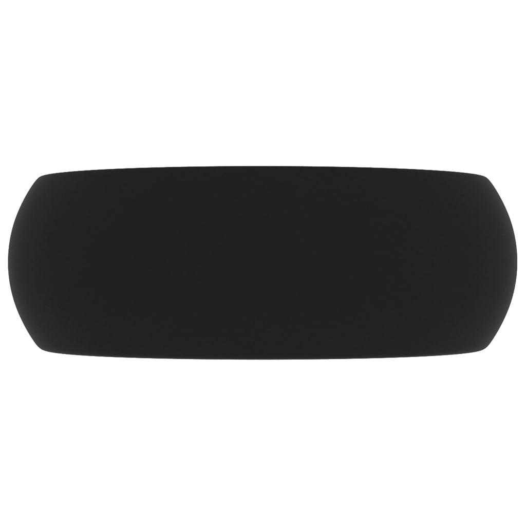 Luxury Wash Basin Round Matt Black 40x15 cm Ceramic