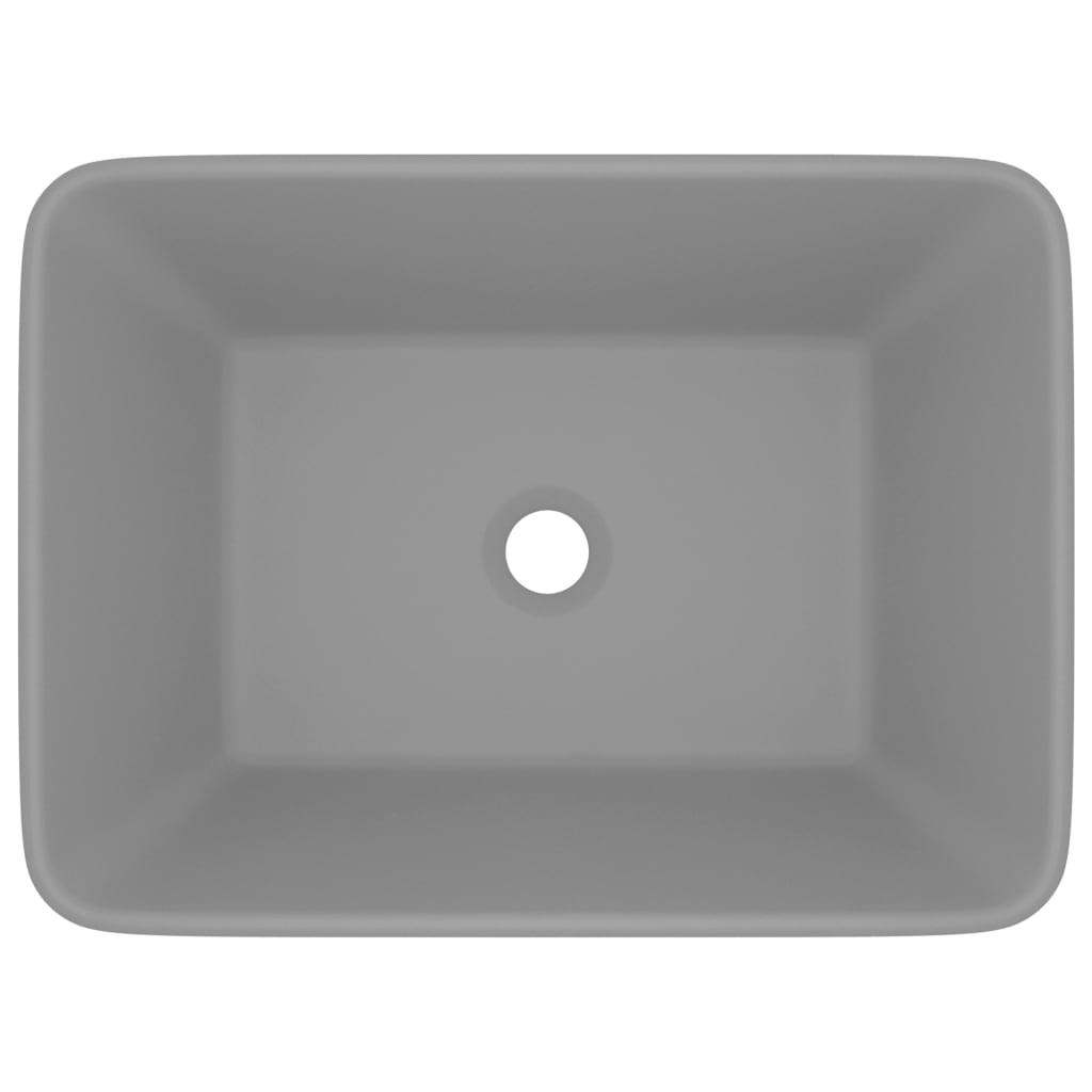 Luxury Wash Basin Matt Light Grey 41x30x12 cm Ceramic