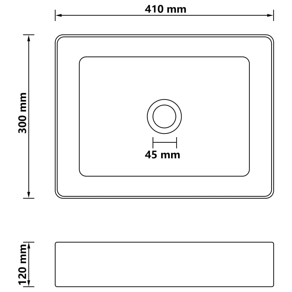 Luxury Wash Basin Matt Light Grey 41x30x12 cm Ceramic