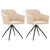 Swivel Dining Chairs 2 pcs Cream Fabric