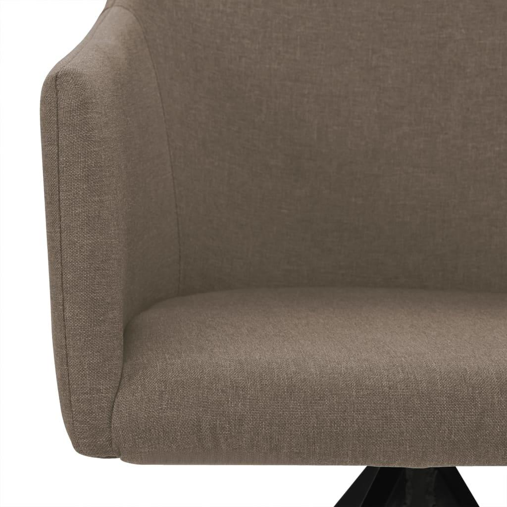 Swivel Dining Chairs 2 pcs Taupe Fabric