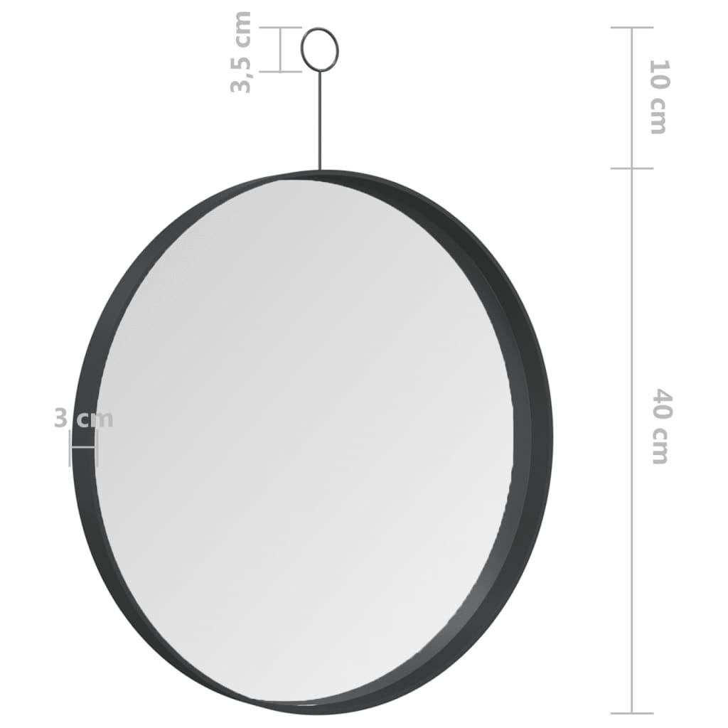 Hanging Mirror with Hook Black 40 cm