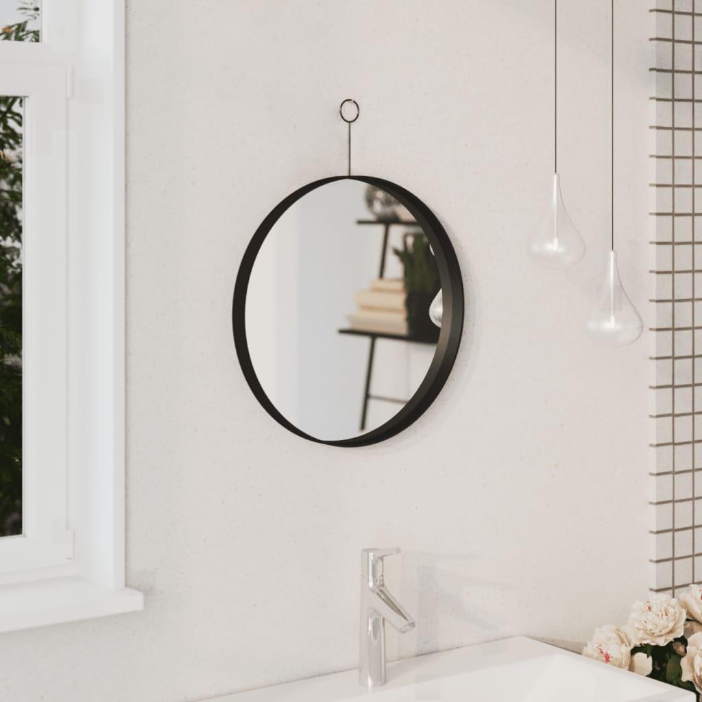 Hanging Mirror with Hook Black 40 cm