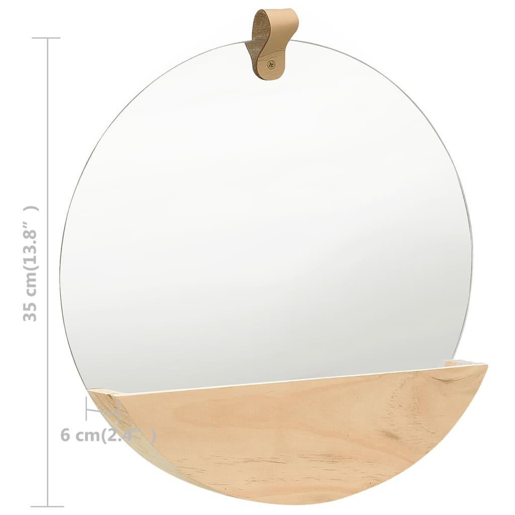 Wall Mirror Solid Pinewood 35 cm