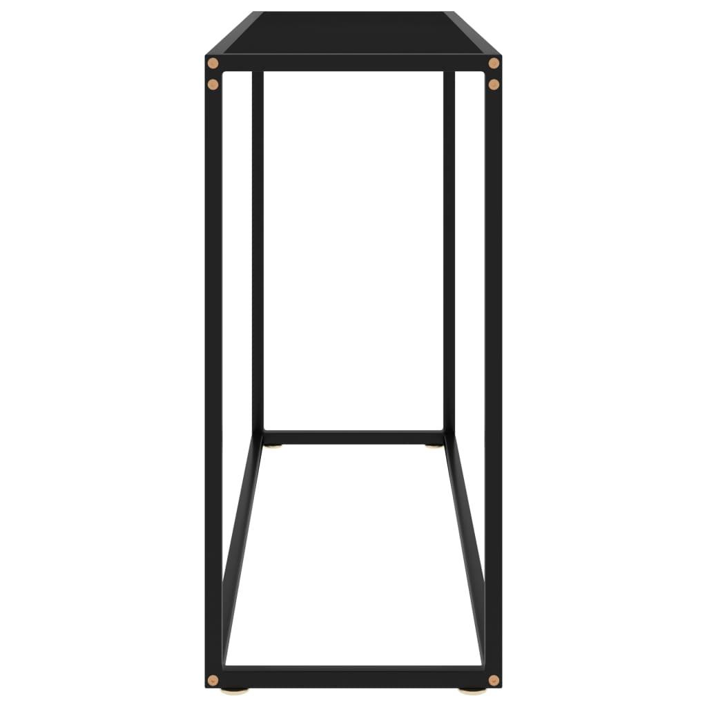 Console Table Black 100x35x75 cm Tempered Glass