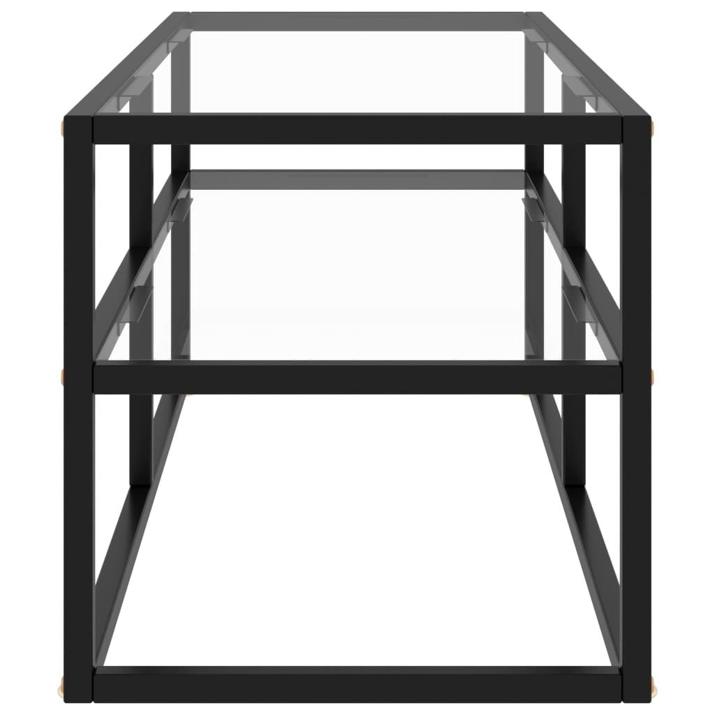 TV Cabinet Black with Tempered Glass 100x40x40 cm