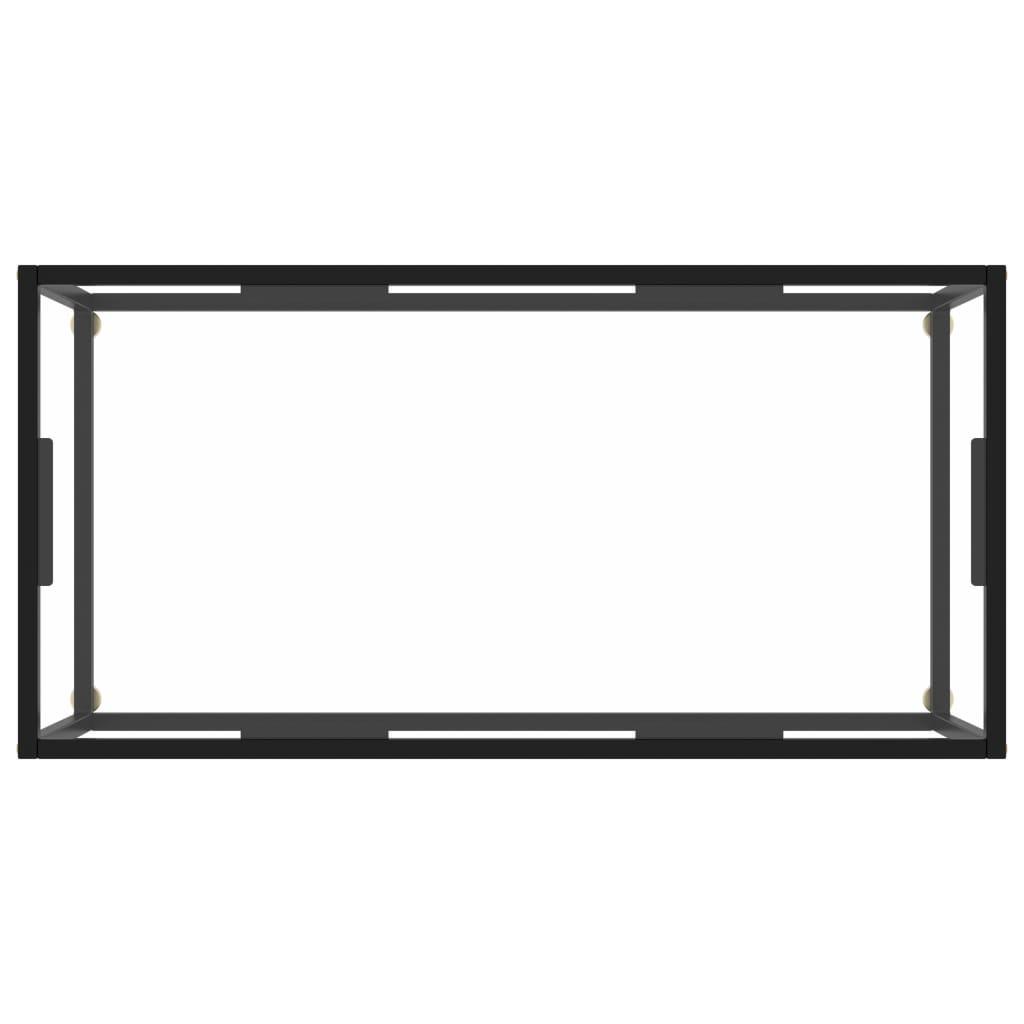 Coffee Table Black with Tempered Glass 100x50x35 cm