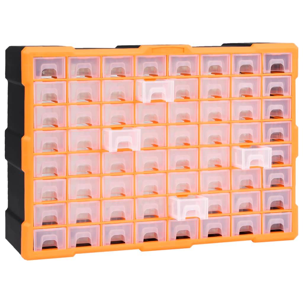 Multi-drawer Organiser with 64 Drawers 52x16x37.5 cm