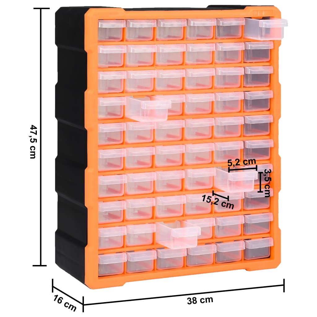Multi-drawer Organiser with 60 Drawers 38x16x47.5 cm