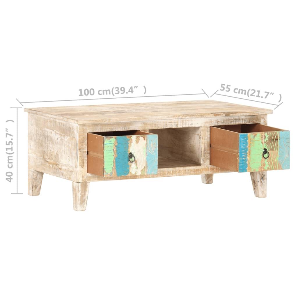 Coffee Table 100x55x40 cm Rough Acacia Wood