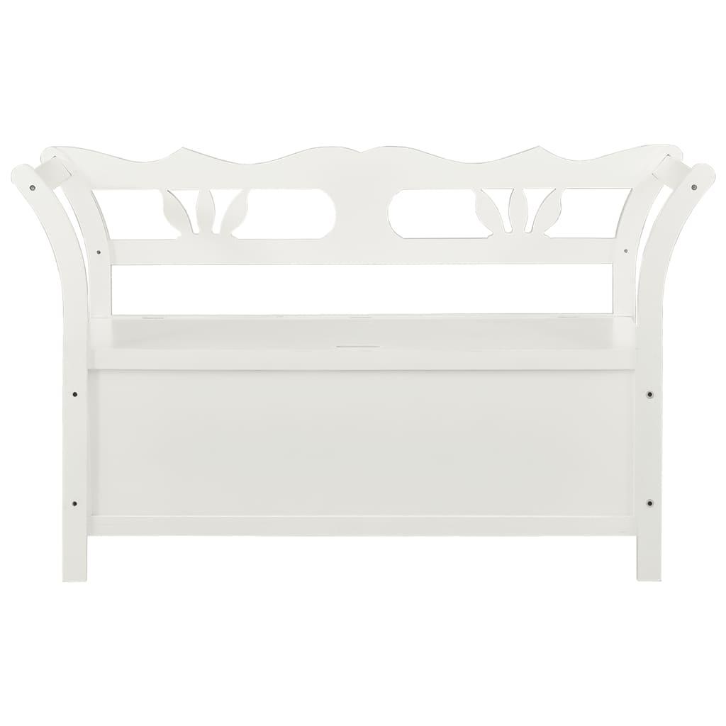 Storage Bench 126 cm White Solid Fir Wood
