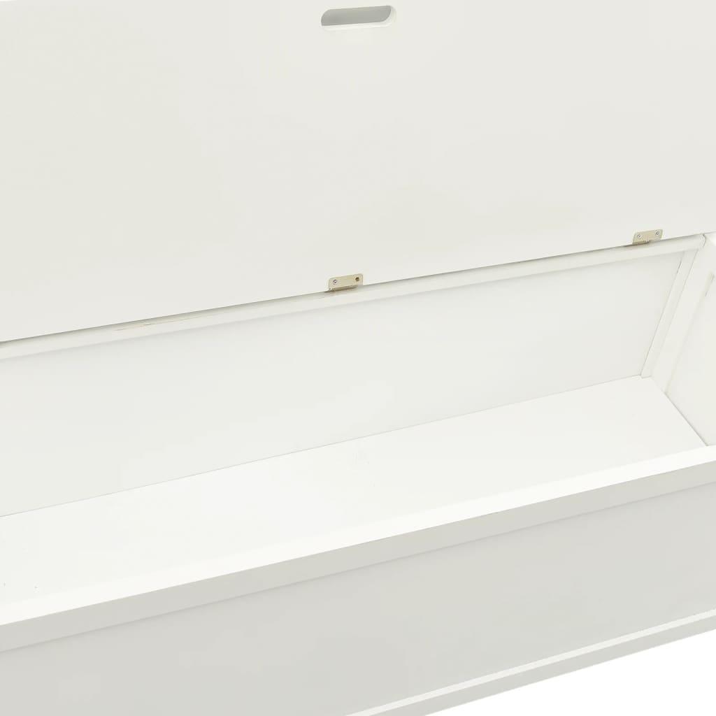 Storage Bench 126 cm White Solid Fir Wood