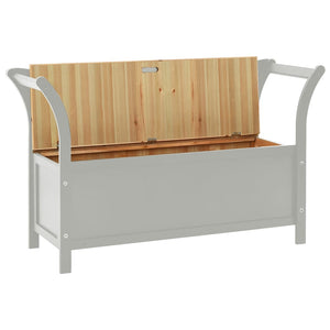 Storage Bench 126 cm Grey Solid Fir Wood