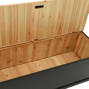 Storage Bench 126 cm Black Solid Fir Wood