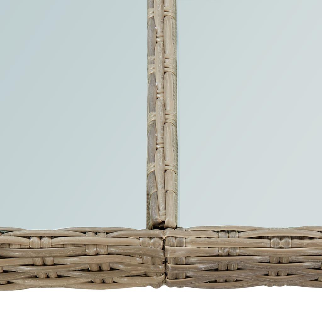 Garden Dining Table Brown 200x100x74 cm Glass and Poly Rattan