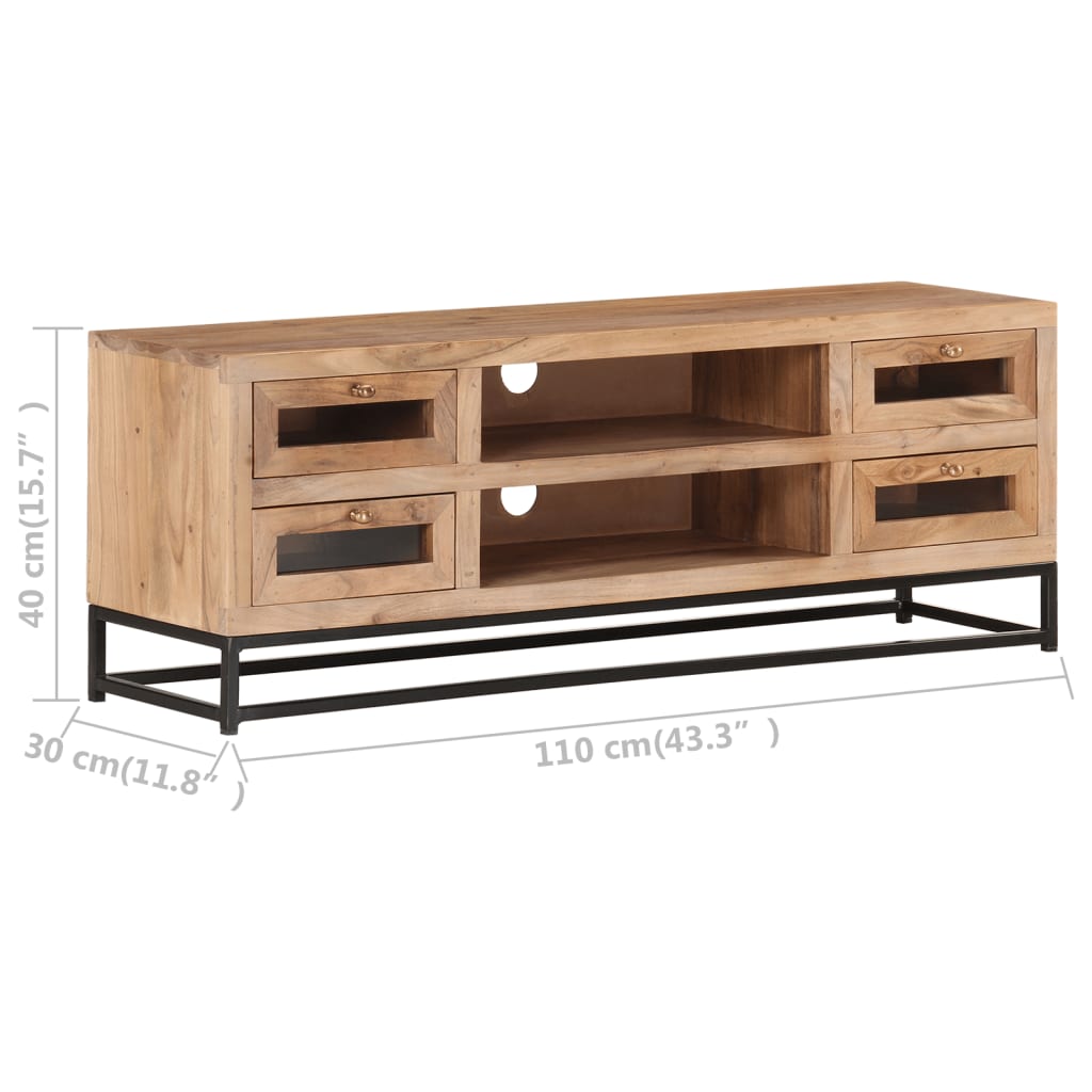 TV Cabinet 110x30x40 cm Solid Acacia Wood