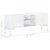 TV Cabinet White 115x30x46 cm Solid Mango Wood