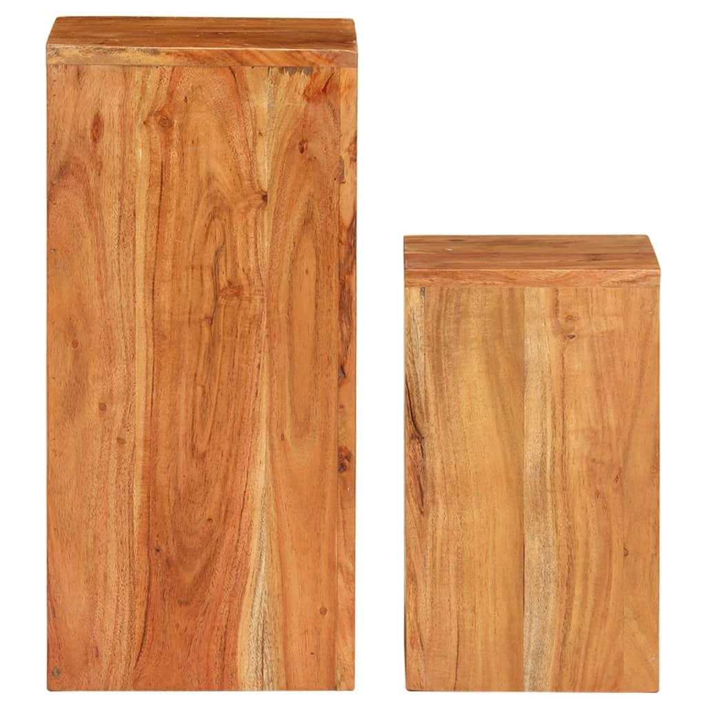 Plant Stands 2 pcs Solid Acacia Wood