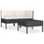 3 Piece Garden Lounge Set with Cushions Poly Rattan Black