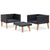 3 Piece Garden Lounge Set with Cushions Poly Rattan Black