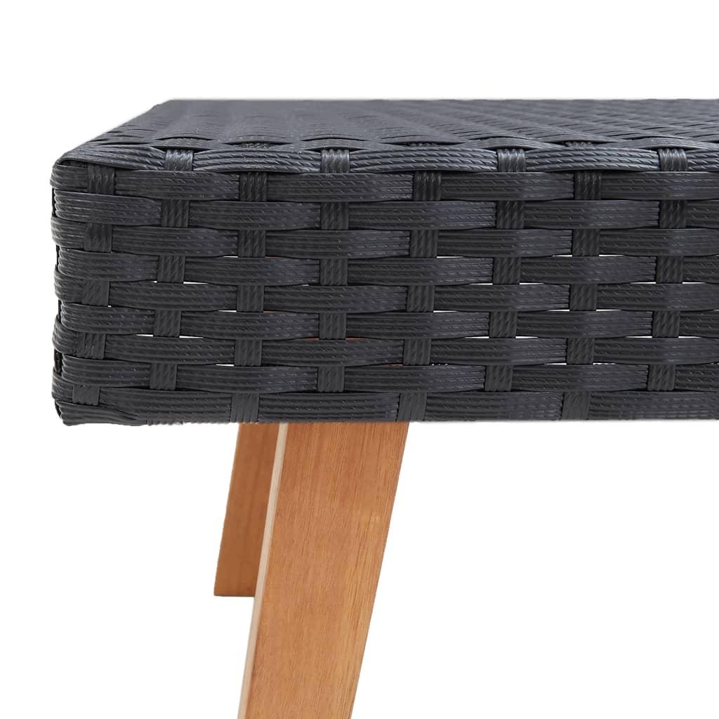 3 Piece Garden Lounge Set with Cushions Poly Rattan Black