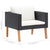 3 Piece Garden Lounge Set with Cushions Poly Rattan Black