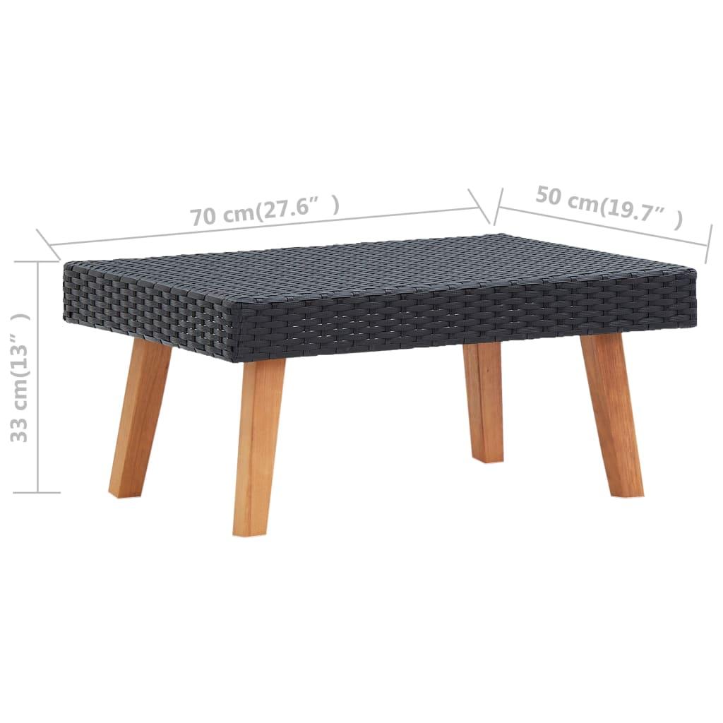 3 Piece Garden Lounge Set with Cushions Poly Rattan Black