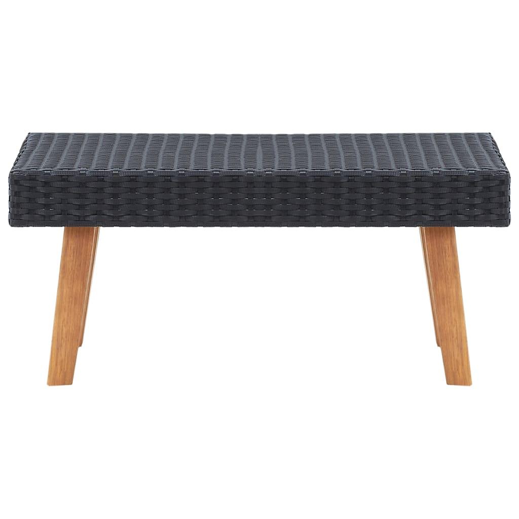 Garden Coffee Table Poly Rattan Black