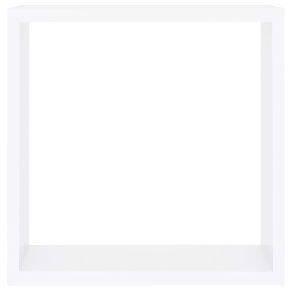 Wall Cube Shelves 3 pcs White MDF
