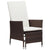 Reclining Garden Chair with Cushions Poly Rattan Brown