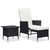 2 Piece Garden Lounge Set with Cushions Poly Rattan Black