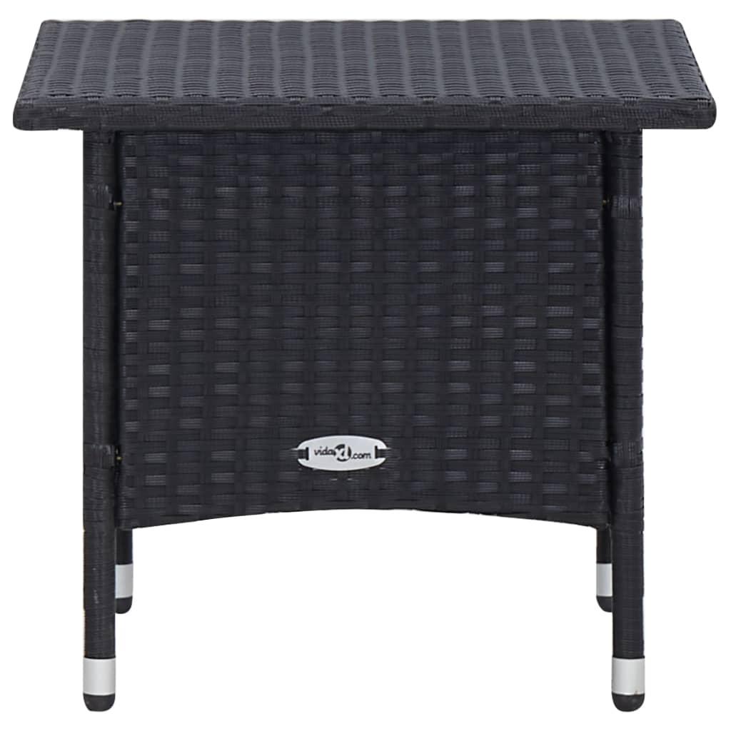 2 Piece Garden Lounge Set with Cushions Poly Rattan Black